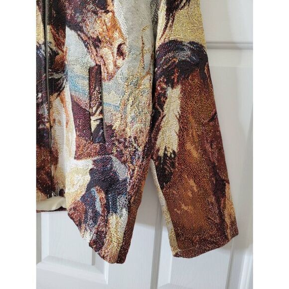 Retrovert horse western stitch zip up hoodie M NWOT - Picture 4 of 7